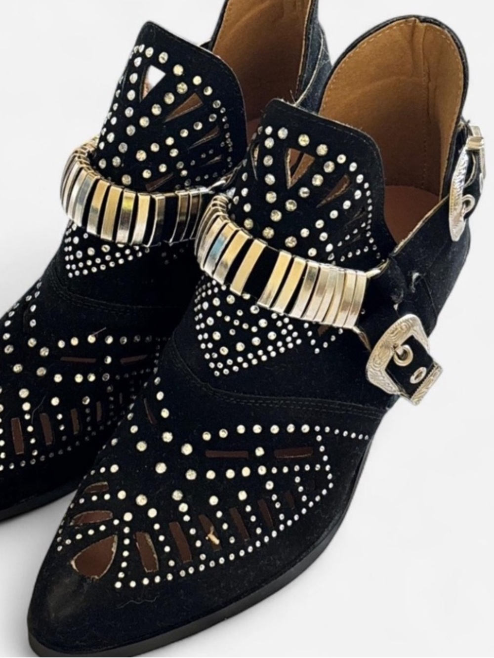 J.Adams Marcela Inspired Cowgirl Boho Studded
Booties - Jeffrey Campbell Style